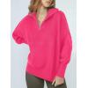 imageANRABESS Womens Oversized Fashion Long Sleeve Quarter Zip Baggy Loose Slouchy Sweater Pullover Tops 2025 Fall OutfitsRose