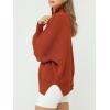 imageANRABESS Womens Oversized Fashion Long Sleeve Quarter Zip Baggy Loose Slouchy Sweater Pullover Tops 2025 Fall OutfitsRust