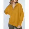 imageANRABESS Womens Oversized Fashion Long Sleeve Quarter Zip Baggy Loose Slouchy Sweater Pullover Tops 2025 Fall OutfitsYellow