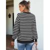 imageANRABESS Womens Oversized Striped Sweaters Long Sleeve Crewneck Casual Side Slit Pullover Tops 2025 Fall Trendy OutfitsBlack Grey