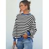 imageANRABESS Womens Oversized Striped Sweaters Long Sleeve Crewneck Casual Side Slit Pullover Tops 2025 Fall Trendy OutfitsBlack White