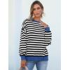 imageANRABESS Womens Oversized Striped Sweaters Long Sleeve Crewneck Casual Side Slit Pullover Tops 2025 Fall Trendy OutfitsBlack White