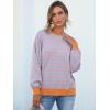 imageANRABESS Womens Oversized Striped Sweaters Long Sleeve Crewneck Casual Side Slit Pullover Tops 2025 Fall Trendy OutfitsBlue Orange