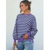 imageANRABESS Womens Oversized Striped Sweaters Long Sleeve Crewneck Casual Side Slit Pullover Tops 2025 Fall Trendy OutfitsBlue Purple