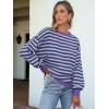 imageANRABESS Womens Oversized Striped Sweaters Long Sleeve Crewneck Casual Side Slit Pullover Tops 2025 Fall Trendy OutfitsBlue Purple