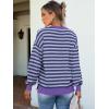 imageANRABESS Womens Oversized Striped Sweaters Long Sleeve Crewneck Casual Side Slit Pullover Tops 2025 Fall Trendy OutfitsBlue Purple