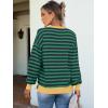 imageANRABESS Womens Oversized Striped Sweaters Long Sleeve Crewneck Casual Side Slit Pullover Tops 2025 Fall Trendy OutfitsDark Blue Green