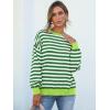 imageANRABESS Womens Oversized Striped Sweaters Long Sleeve Crewneck Casual Side Slit Pullover Tops 2025 Fall Trendy OutfitsGreen White