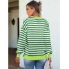 imageANRABESS Womens Oversized Striped Sweaters Long Sleeve Crewneck Casual Side Slit Pullover Tops 2025 Fall Trendy OutfitsGreen White