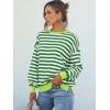 imageANRABESS Womens Oversized Striped Sweaters Long Sleeve Crewneck Casual Side Slit Pullover Tops 2025 Fall Trendy OutfitsGreen White