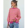 imageANRABESS Womens Oversized Striped Sweaters Long Sleeve Crewneck Casual Side Slit Pullover Tops 2025 Fall Trendy OutfitsHot Pink Yellow