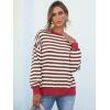 imageANRABESS Womens Oversized Striped Sweaters Long Sleeve Crewneck Casual Side Slit Pullover Tops 2025 Fall Trendy OutfitsRed White