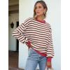 imageANRABESS Womens Oversized Striped Sweaters Long Sleeve Crewneck Casual Side Slit Pullover Tops 2025 Fall Trendy OutfitsRed White
