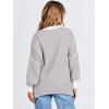 imageANRABESS Womens Oversized Sweaters Fall 2025 Fashion Crewneck Batwing Long Sleeve Side Slit Knit Pullover Sweater TopsBeige Grey