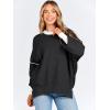 imageANRABESS Womens Oversized Sweaters Fall 2025 Fashion Crewneck Batwing Long Sleeve Side Slit Knit Pullover Sweater TopsBlack