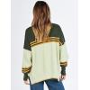 imageANRABESS Womens Oversized Sweaters Fall 2025 Fashion Crewneck Batwing Long Sleeve Side Slit Knit Pullover Sweater TopsColorblock Armygreen