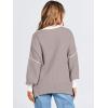 imageANRABESS Womens Oversized Sweaters Fall 2025 Fashion Crewneck Batwing Long Sleeve Side Slit Knit Pullover Sweater TopsPink Apricot