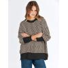 imageANRABESS Womens Oversized Sweaters Fall 2025 Fashion Crewneck Batwing Long Sleeve Side Slit Knit Pullover Sweater TopsWave Brown