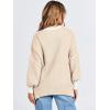 imageANRABESS Womens Oversized Sweaters Fall 2025 Fashion Crewneck Batwing Long Sleeve Side Slit Knit Pullover Sweater TopsYellow Beige
