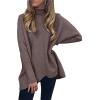 imageANRABESS Womens Oversized Turtleneck Batwing Long Sleeve Casual Cozy Baggy Knit Pullover Tunic Sweater 2025 Fall OutfitsBrown