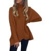 imageANRABESS Womens Oversized Turtleneck Batwing Long Sleeve Casual Cozy Baggy Knit Pullover Tunic Sweater 2025 Fall OutfitsCaramel