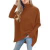imageANRABESS Womens Oversized Turtleneck Batwing Long Sleeve Casual Cozy Baggy Knit Pullover Tunic Sweater 2025 Fall OutfitsCaramel