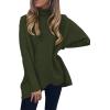 imageANRABESS Womens Oversized Turtleneck Batwing Long Sleeve Casual Cozy Baggy Knit Pullover Tunic Sweater 2025 Fall OutfitsDark Green