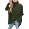 imageANRABESS Womens Oversized Turtleneck Batwing Long Sleeve Casual Cozy Baggy Knit Pullover Tunic Sweater 2025 Fall OutfitsDark Green