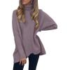 imageANRABESS Womens Oversized Turtleneck Batwing Long Sleeve Casual Cozy Baggy Knit Pullover Tunic Sweater 2025 Fall OutfitsDark Purple