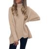 imageANRABESS Womens Oversized Turtleneck Batwing Long Sleeve Casual Cozy Baggy Knit Pullover Tunic Sweater 2025 Fall OutfitsDeep Apricot
