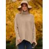 imageANRABESS Womens Oversized Turtleneck Batwing Long Sleeve Casual Cozy Baggy Knit Pullover Tunic Sweater 2025 Fall OutfitsDeep Apricot