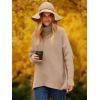 imageANRABESS Womens Oversized Turtleneck Batwing Long Sleeve Casual Cozy Baggy Knit Pullover Tunic Sweater 2025 Fall OutfitsDeep Apricot