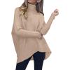 imageANRABESS Womens Oversized Turtleneck Batwing Long Sleeve Casual Cozy Baggy Knit Pullover Tunic Sweater 2025 Fall OutfitsDeep Apricot