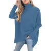 imageANRABESS Womens Oversized Turtleneck Batwing Long Sleeve Casual Cozy Baggy Knit Pullover Tunic Sweater 2025 Fall OutfitsDenim Blue