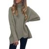 imageANRABESS Womens Oversized Turtleneck Batwing Long Sleeve Casual Cozy Baggy Knit Pullover Tunic Sweater 2025 Fall OutfitsGray Coffee