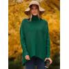imageANRABESS Womens Oversized Turtleneck Batwing Long Sleeve Casual Cozy Baggy Knit Pullover Tunic Sweater 2025 Fall OutfitsGreen
