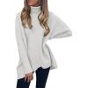 imageANRABESS Womens Oversized Turtleneck Batwing Long Sleeve Casual Cozy Baggy Knit Pullover Tunic Sweater 2025 Fall OutfitsGrey