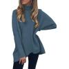 imageANRABESS Womens Oversized Turtleneck Batwing Long Sleeve Casual Cozy Baggy Knit Pullover Tunic Sweater 2025 Fall OutfitsIndigo