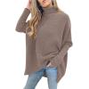 imageANRABESS Womens Oversized Turtleneck Batwing Long Sleeve Casual Cozy Baggy Knit Pullover Tunic Sweater 2025 Fall OutfitsMutmeg