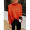 imageANRABESS Womens Oversized Turtleneck Batwing Long Sleeve Casual Cozy Baggy Knit Pullover Tunic Sweater 2025 Fall OutfitsOrange Rust