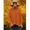 imageANRABESS Womens Oversized Turtleneck Batwing Long Sleeve Casual Cozy Baggy Knit Pullover Tunic Sweater 2025 Fall OutfitsOrange Rust