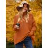 imageANRABESS Womens Oversized Turtleneck Batwing Long Sleeve Casual Cozy Baggy Knit Pullover Tunic Sweater 2025 Fall OutfitsOrange Rust