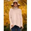 imageANRABESS Womens Oversized Turtleneck Batwing Long Sleeve Casual Cozy Baggy Knit Pullover Tunic Sweater 2025 Fall OutfitsPink