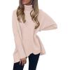 imageANRABESS Womens Oversized Turtleneck Batwing Long Sleeve Casual Cozy Baggy Knit Pullover Tunic Sweater 2025 Fall OutfitsPink