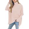 imageANRABESS Womens Oversized Turtleneck Batwing Long Sleeve Casual Cozy Baggy Knit Pullover Tunic Sweater 2025 Fall OutfitsPink
