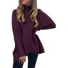 imageANRABESS Womens Oversized Turtleneck Batwing Long Sleeve Casual Cozy Baggy Knit Pullover Tunic Sweater 2025 Fall OutfitsPurple