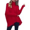 imageANRABESS Womens Oversized Turtleneck Batwing Long Sleeve Casual Cozy Baggy Knit Pullover Tunic Sweater 2025 Fall OutfitsRed