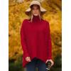 imageANRABESS Womens Oversized Turtleneck Batwing Long Sleeve Casual Cozy Baggy Knit Pullover Tunic Sweater 2025 Fall OutfitsRed