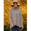 imageANRABESS Womens Oversized Turtleneck Batwing Long Sleeve Casual Cozy Baggy Knit Pullover Tunic Sweater 2025 Fall OutfitsRed Apricot