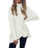 imageANRABESS Womens Oversized Turtleneck Batwing Long Sleeve Casual Cozy Baggy Knit Pullover Tunic Sweater 2025 Fall OutfitsWhite